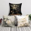 Simpl Pretty Golden Lotus Cushion Cover Breathable Short Plush Pillow Cases Machine Washable Wrinkle-Resistant Soft Durable