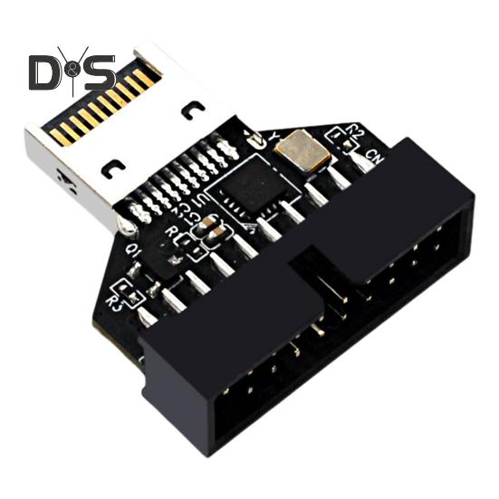 

Материнская плата USB 3.0 Type-E на 19pin адаптер Head Стабильный надежный 5 Гбит/с высокоскоростной передачи данных Универсальный разъем Female адаптер чёрный