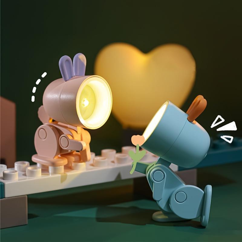 LED Night Light Cute Pet Light Cartoon Dog Deer Dinosaur Folding Mini Table Lamp Kids Room Bedside Bedroom Living Room Decor