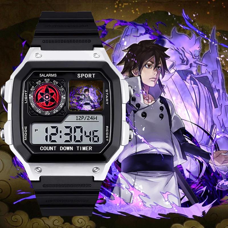 Naruto Naruto Uchi Sasuke'nin Dönen Gözü 2D Anime Çocuk Öğrenci Saati Çalar Saat Gece Lambası Su Geçirmez