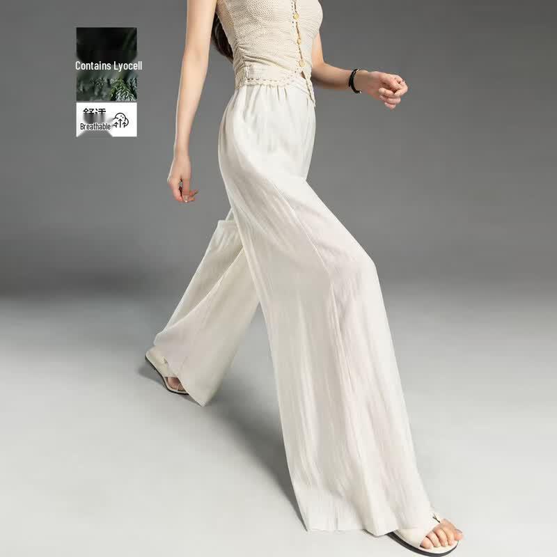 Demana Women s Lyocell Blend Wide-Leg Casual Pants L