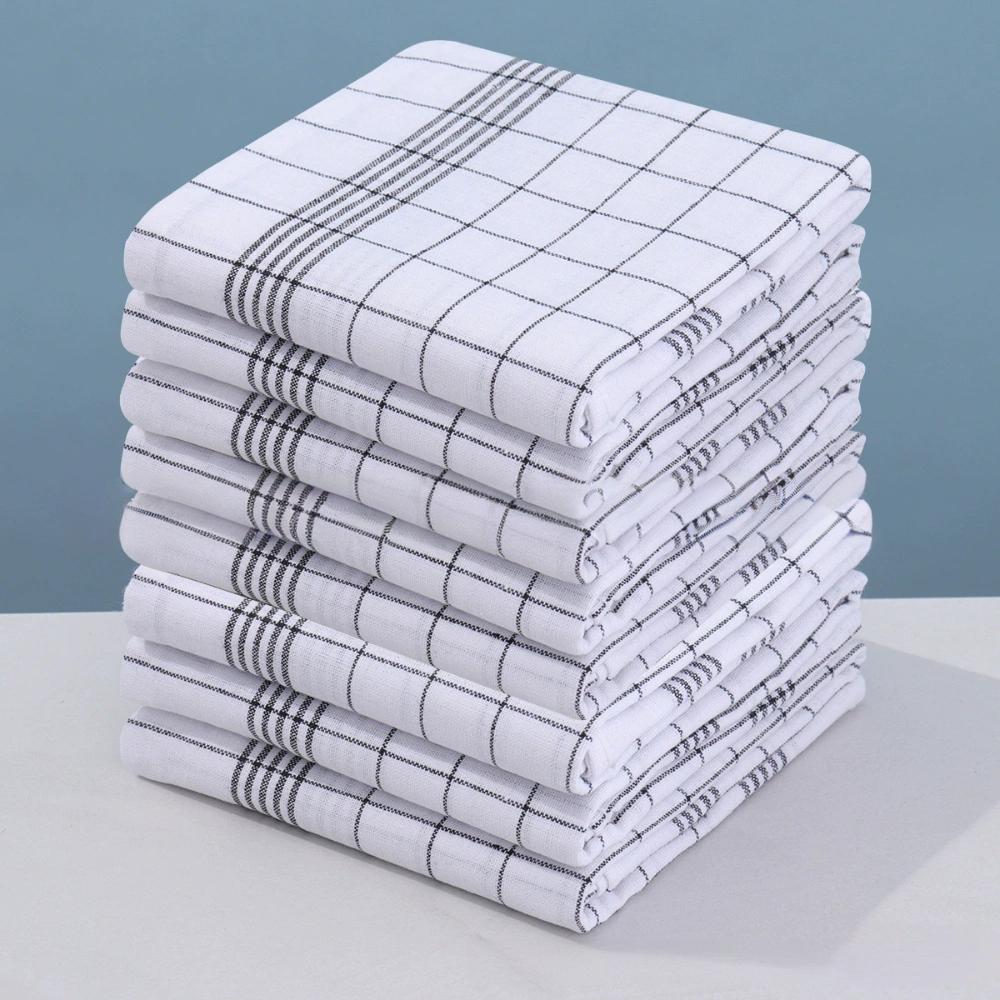 Vintage  Cotton Kitchen Towels - 6/12 Pack, Low Lint, Space-Themed Plaid Design, Hand Wash Only, Ideal for Home & Dining