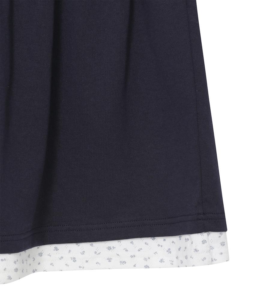 Baup Shirred Layered Pocket Dress [Melange Navy]