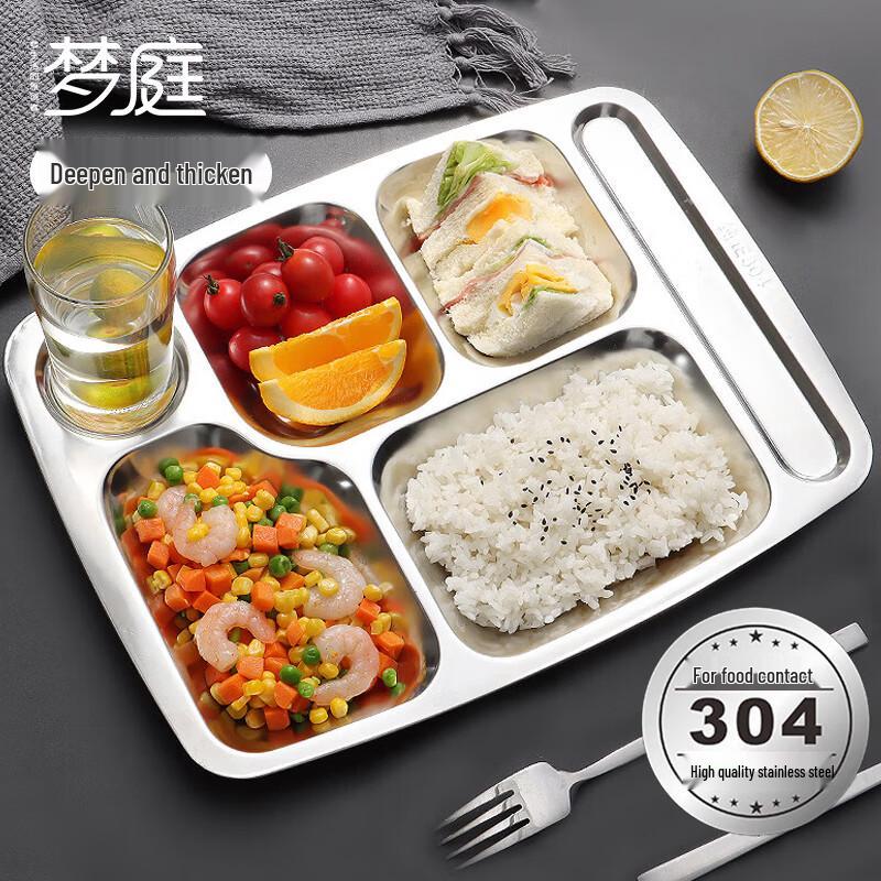 

Mengting 304 Stainless Steel Divided Lunch Plate