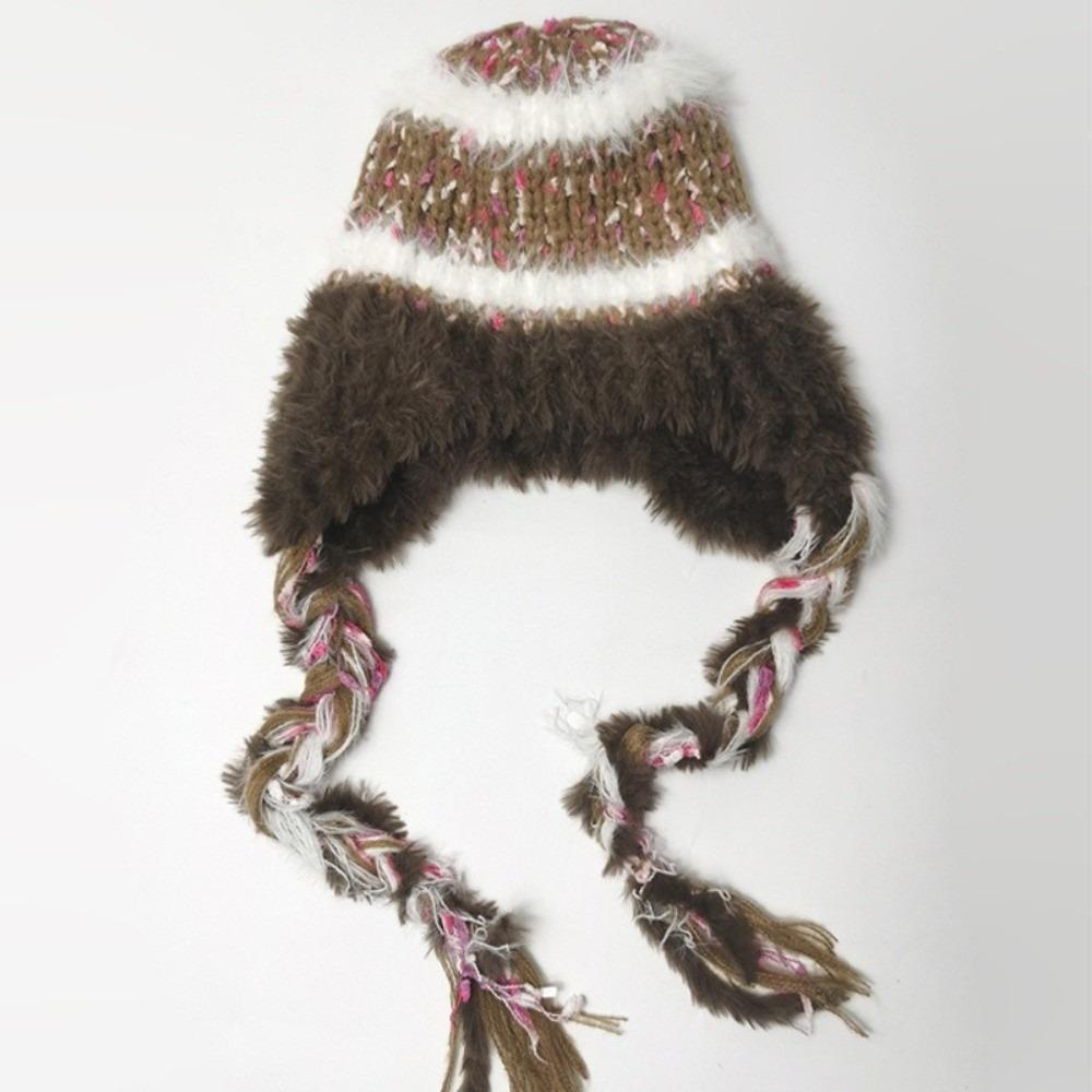 

Вязаный пуловер с шапкой, утолщенная шапка для защиты ушей, новая шапка-бини, для занятий спортом на открытом воздухе 5