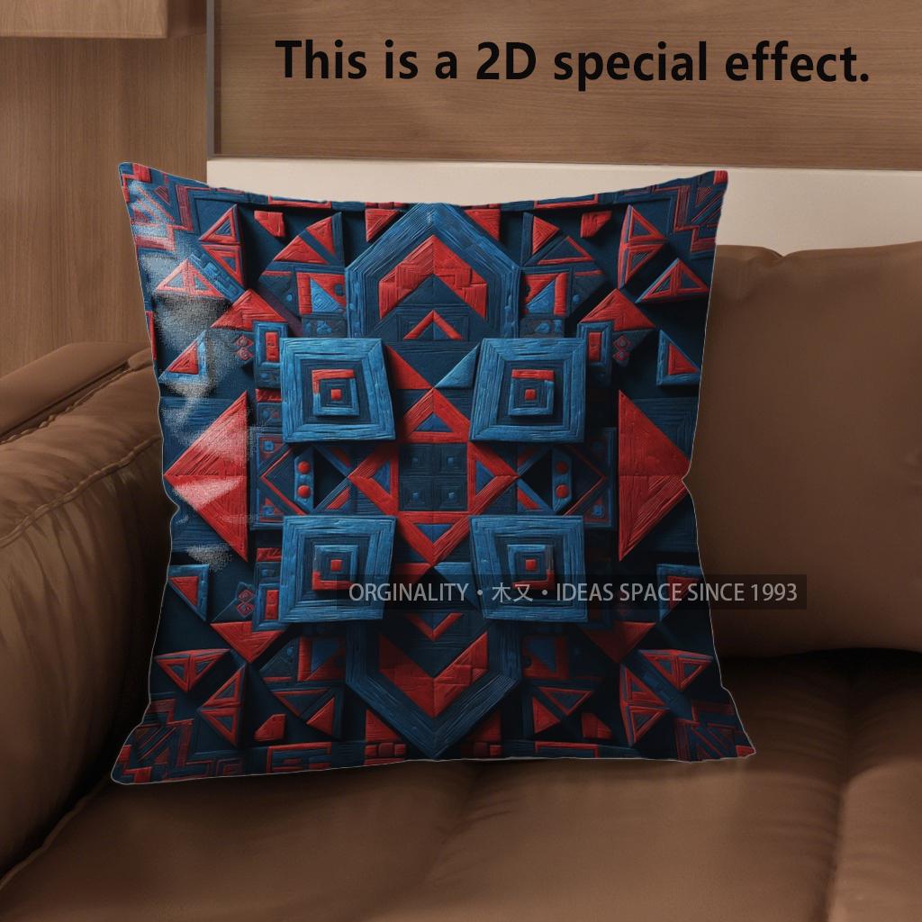2D Bohemian Geometric Ethnic Throw Pillow Covers Pattern Cushion Cover Suitable For Sofa Bedroom Car Pillow Cover