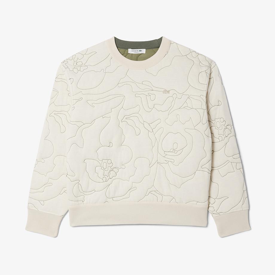 [Lacoste] Women's Flower Pattern Reversible Padded Sweatshirt SF2686-54NID8
