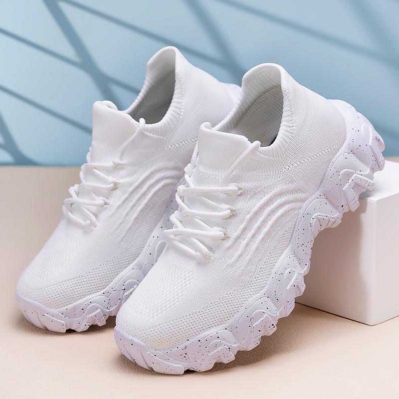 Fashion Women Sneakers Mesh Breathable Casual Comfortable Sneakers Women Lace-up Platform Lightweight Shoes for Women Zapatos De Mujer