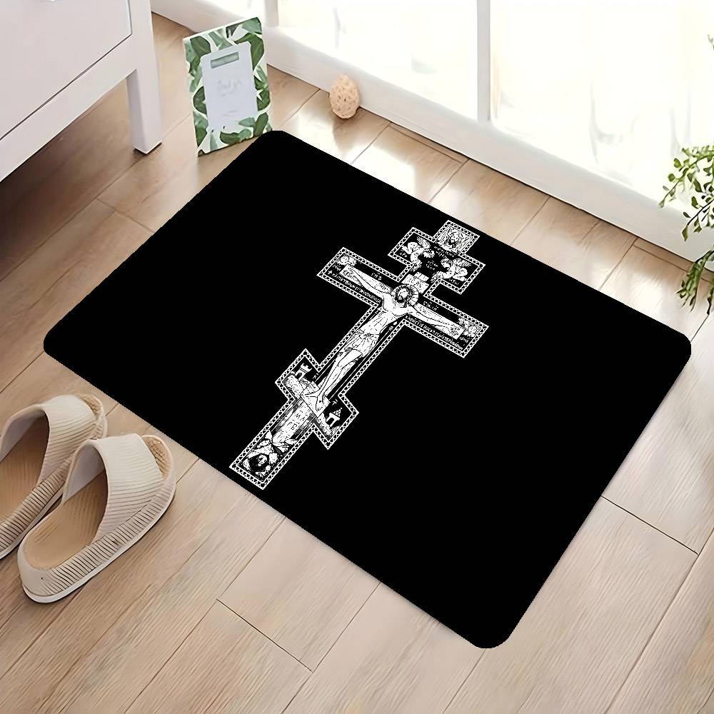 1 Piece Christian Jesus Bathroom Mat Kids Room Bedroom Decoration Balcony Anti-Slip Doormat Living Room Welcome Rug