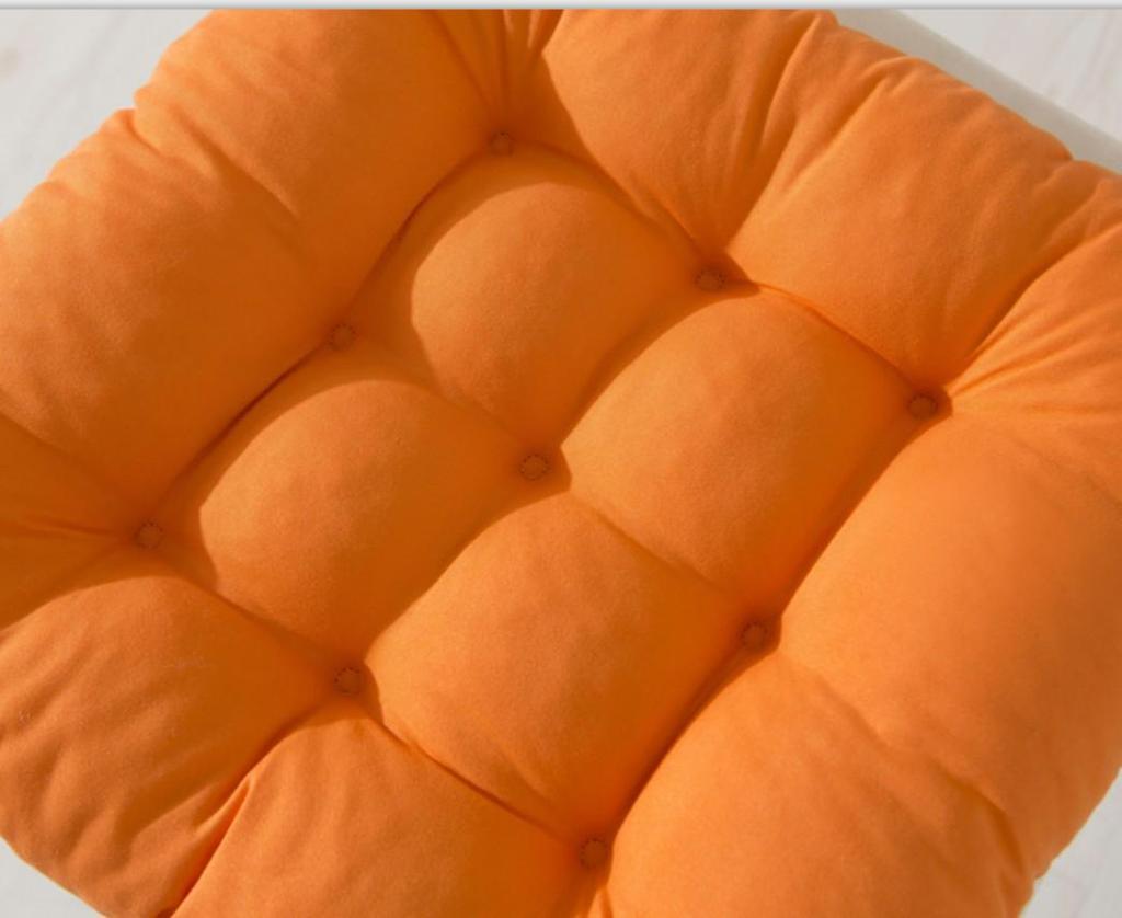 Poduszka na siedzisko w jednolitym kolorze, piaskowana, do biura, jadalni lub krzeseł tatami - 40/45 cm