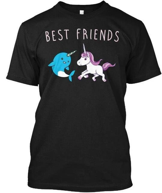 Unicorn And Narwhal Best Friends TTshirt Made in the USA Size S to 5XL 2XL
