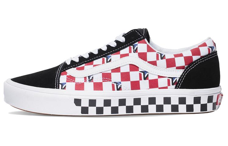 Vans Comfycush Old Skool Dimension In Checkerboard  Black Red Blue  VN0A3WMA1NG 35