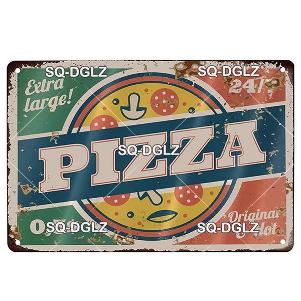 Italienische Pizza Vintage Metallschild Blechschild Vintage Dekoration Man Cave Plakette Hauswanddekoration Bar Schild Heimdekoration Poster