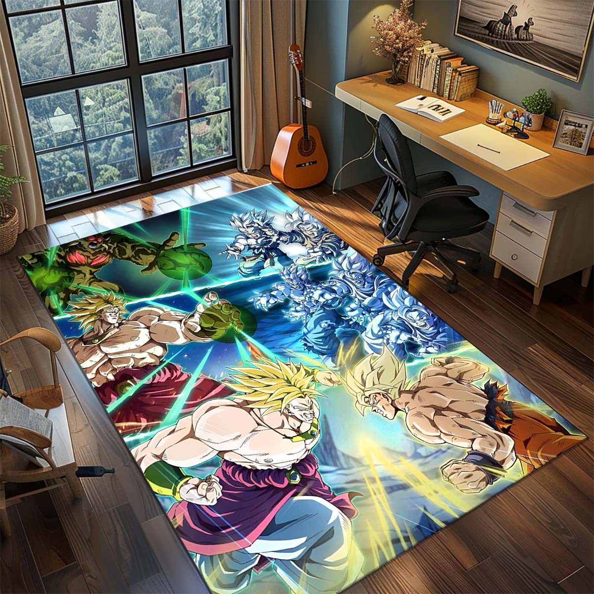 

Dragon Ball Goku Anime Rug Carpet Large Area Rug Non Slip Washable Floor Mat Gamer Room Bedroom Home Decor -QJY 60x90cm