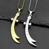 YA ALI Islámští Imám Ali Zulfiqar Meč Přívěsek Náhrdelník pro Ženy Muže Nerezová Ocel Zlatá Barva Amulet Arabský Řetízek Šperky