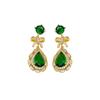 Emerald Retro Mosquito Coil Disc Ear Clips Elegant Temperament Stud Earrings French High-end Romantic Light Luxury Niche Earrings Women