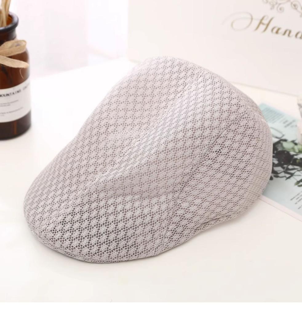 Beret Cap Cap Spring Summer Men's and Women's Outdoor Sunshade Sunscreen Cap Forward Cap Mesh Breathable Hollow Tide