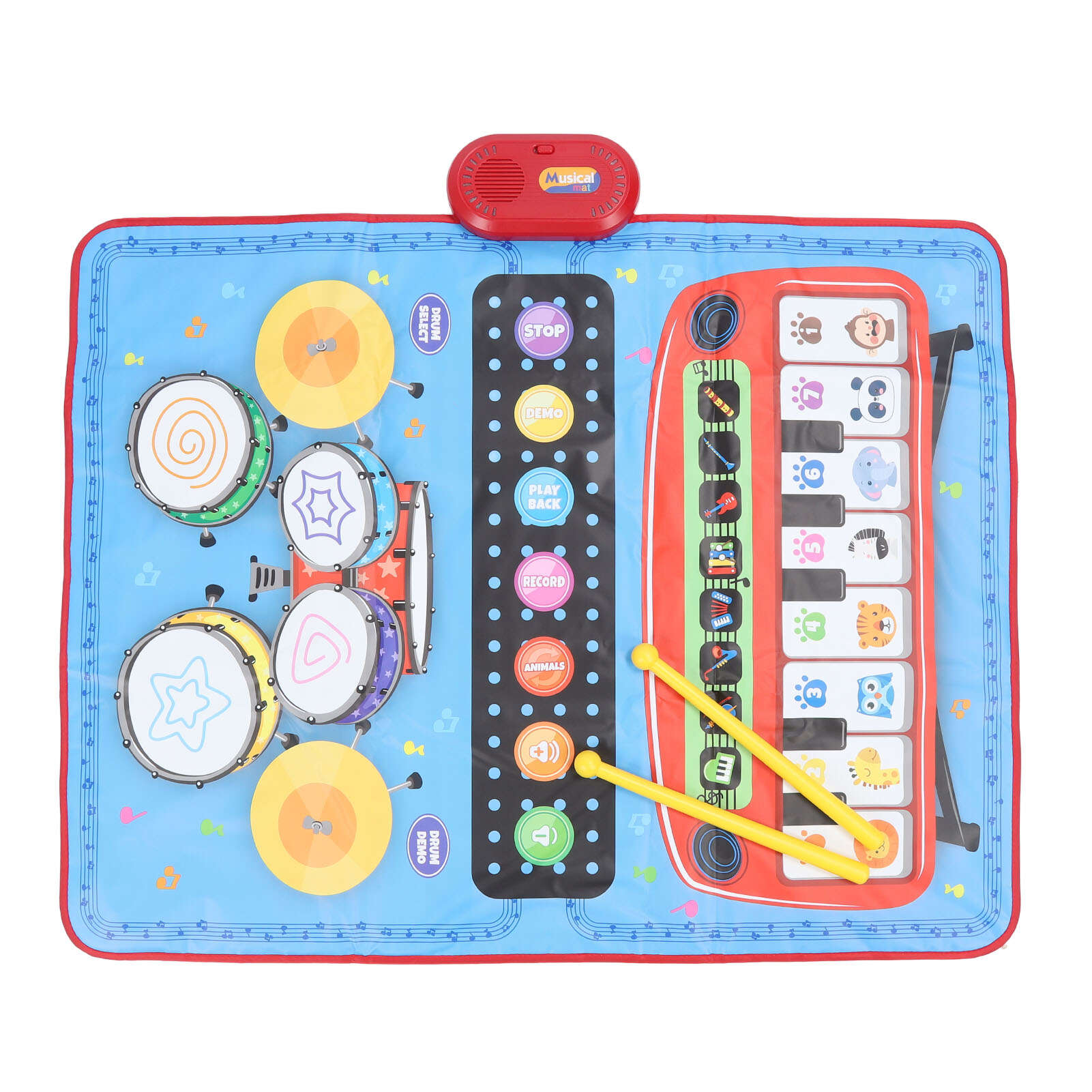 

3 in 1 Toddler Musical Mat Keyboard Dance Mat Drum Set Early Educational Learning Musical Toy Piano Mat for Boys Girls синій