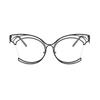 Einzigartige Cat-Eye-Halbmetallbrille für Damen, Vintage, irregulär, Steampunk, modisch, luxuriös, elegant, beliebt