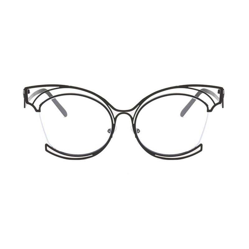 Einzigartige Cat-Eye-Halbmetallbrille für Damen, Vintage, irregulär, Steampunk, modisch, luxuriös, elegant, beliebt
