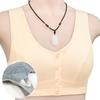 Mom's Cotton Wire-Free Front Closure Vest Bra for Middle-Aged & Elderly Women, Plus Size, Thin Section