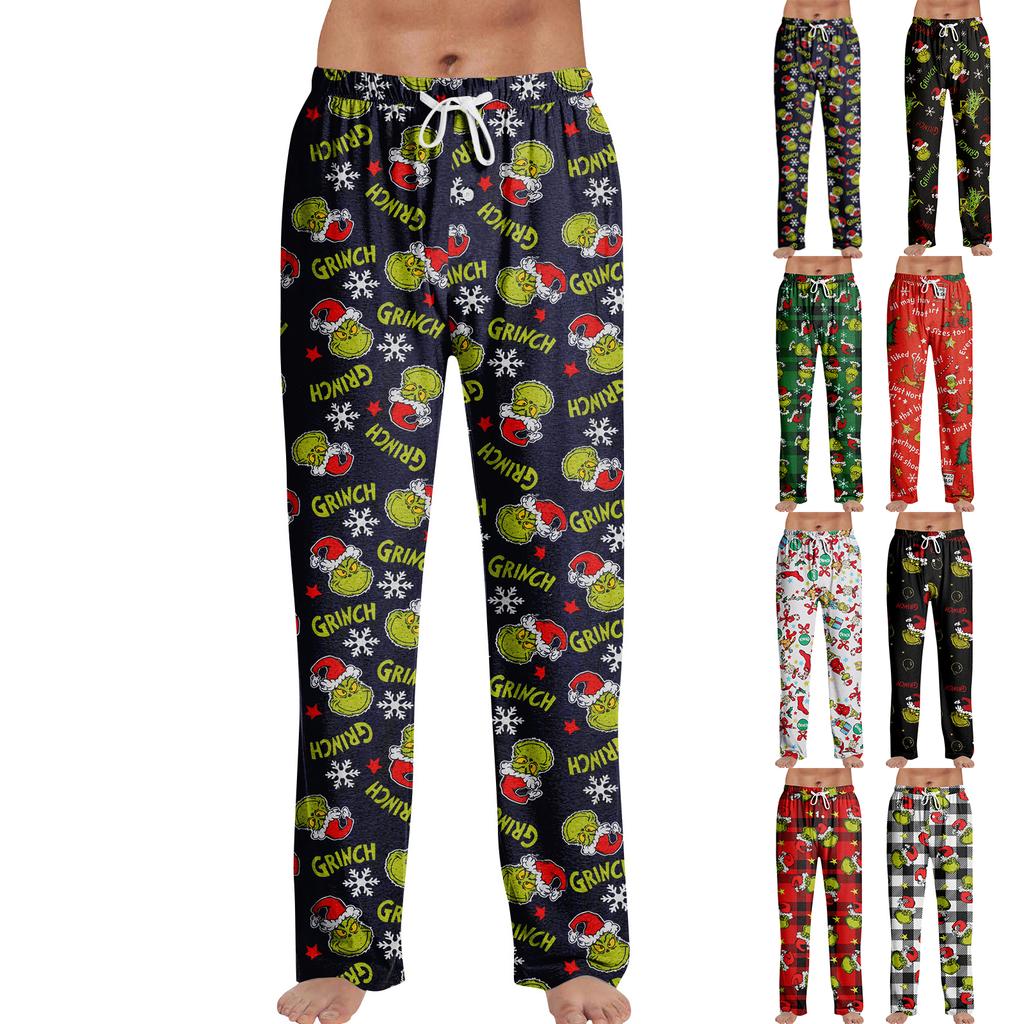 Anime Pajama Pants Sleepwear Casual Drawstring Elastic Waist Pants Comfy Straight Yoga Loose Trousers