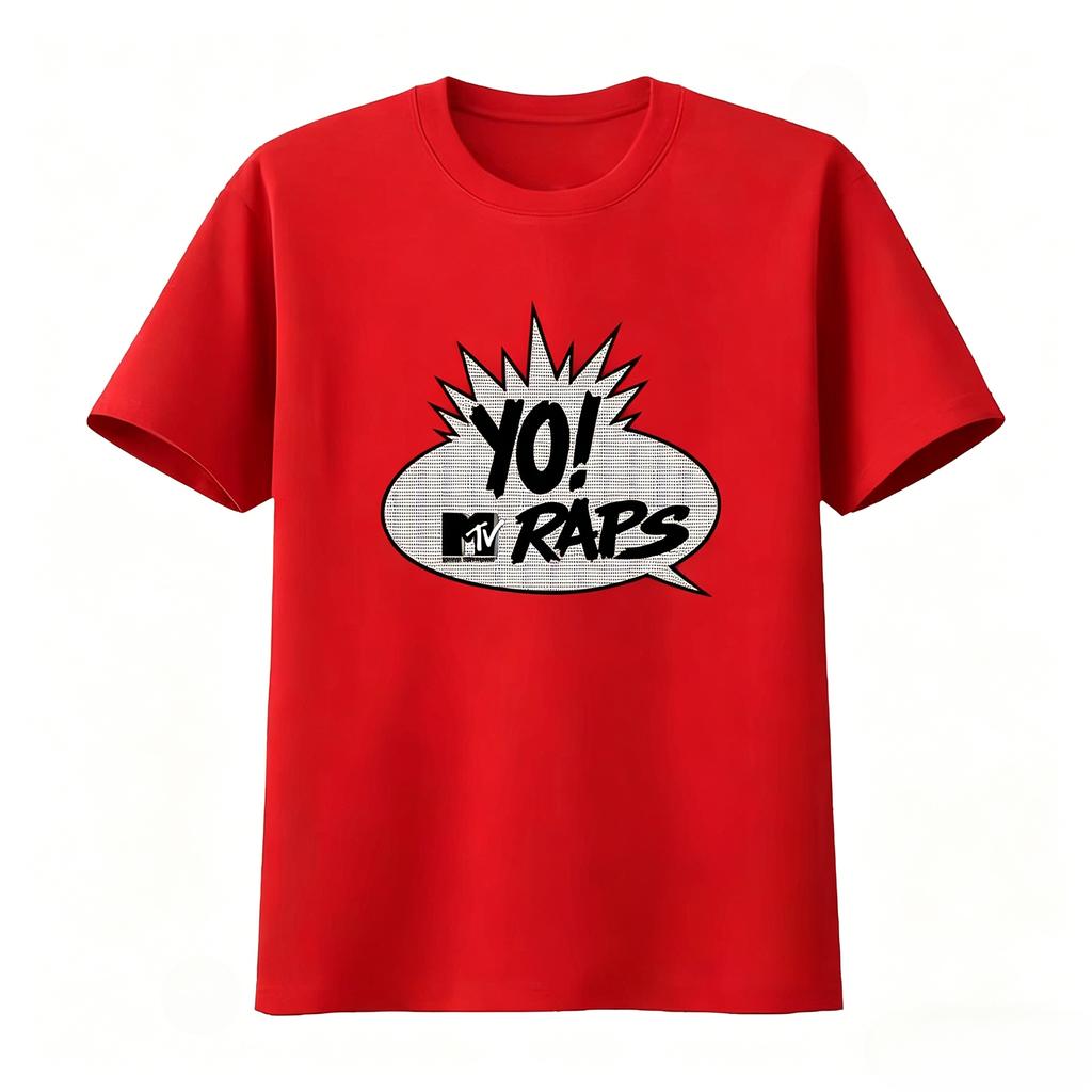 Mtv Yo Raps Tv Print T Shirt Hip Hop Style for Unisexs Clothing Womens Clothing Stylish Casual Fashion 2026 Summer New T Shirt