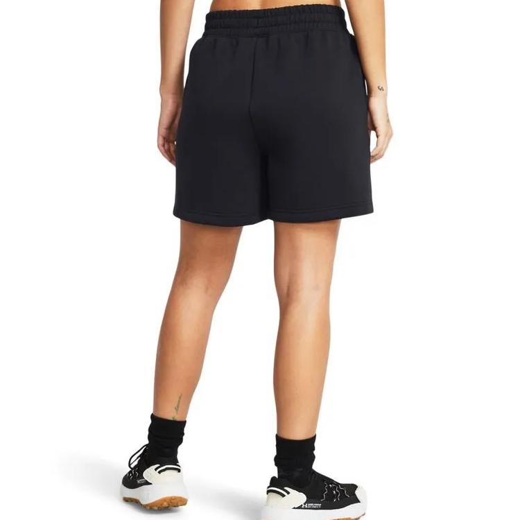 Under Armour Unstoppable Solid Fleece Pleated Training Shorts Women Bottoms Black 1382764-001