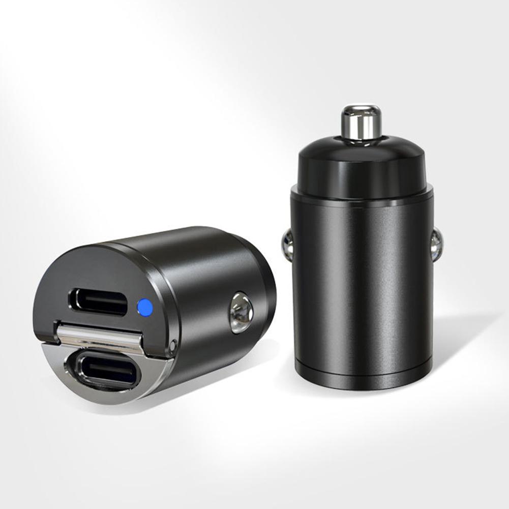 Super fast charging pull tab dual USB car charger, Type - C+PD adapter, 30WPD charger+QC/PD+PD car charger QC 3.0
