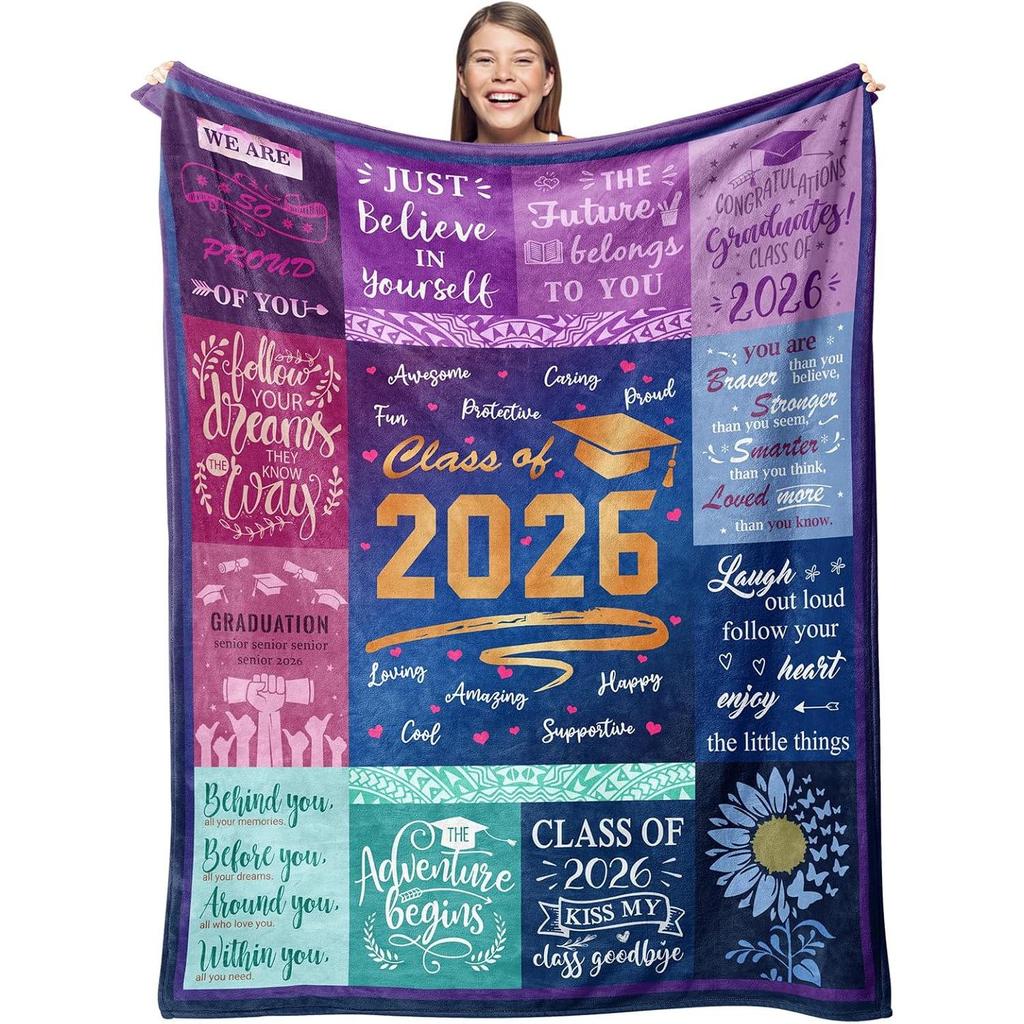 2026 Graduation Blessing Quotes Flannel Blanket – Perfect Graduation Gift