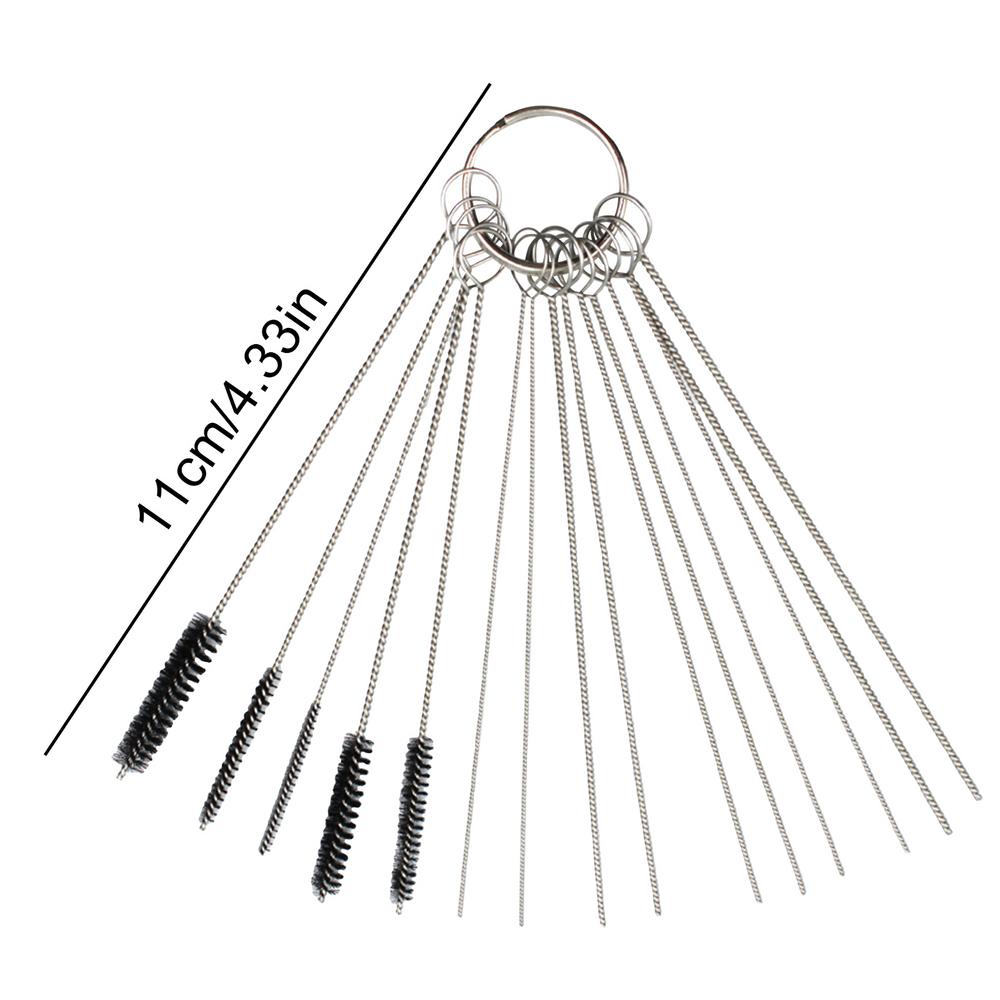 

Аэрограф щетки для очистки иглы для мытья комплект из нержавеющей стали с 5 щетками 10 игл для очистки подвесного мотора ATV