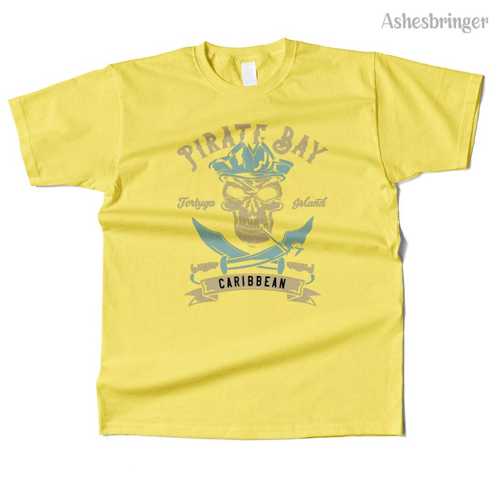 Unisex bawełniany T-shirt z grafiką Pirate Bay, wysoka jakość, styl uliczny casual, dla unisex i kobiet