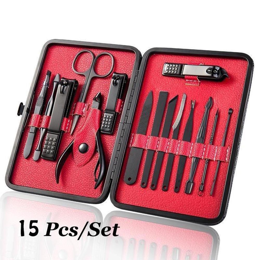 Stainless Steel Nail Clipper Cutter Trimmer Ear Pick Grooming Kit Manicure Pedicure Toe Nail Tools