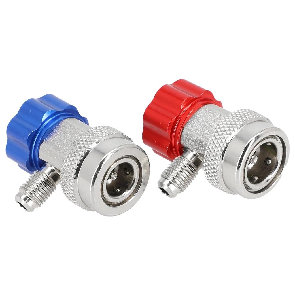 2pcs A/C R134a Car Air-Conditioner Fluoridated Adapters Coupler Quick Connectors High&Low Pressure Interior Parts