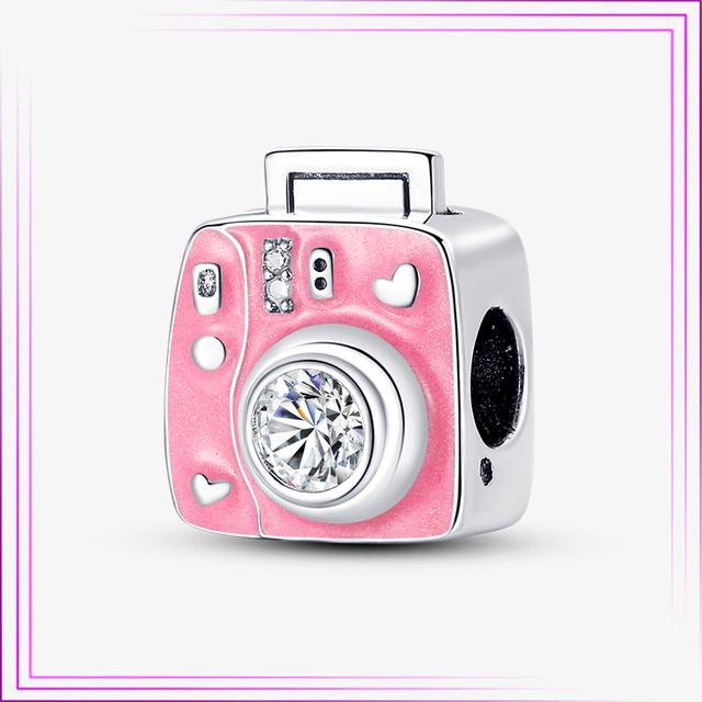 925 Sterling Sølv Hjerte Blomst Luftballong Flamingo Rosa Sjarm Plata De Ley Bil Katt Perle DIY For Originalt Armbånd Smykker