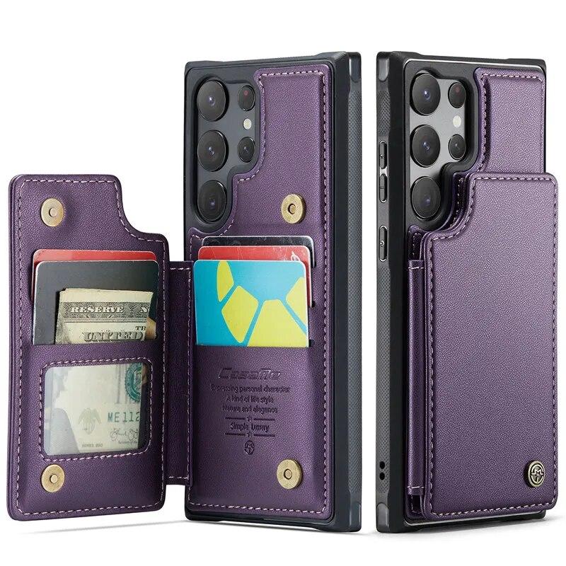 Retro Flip Leather Phone Case for Samsung Galaxy S23 S22 S21 Plus S20 FE Note 20 Ultra Wallet Card Holder Back Protection Cover