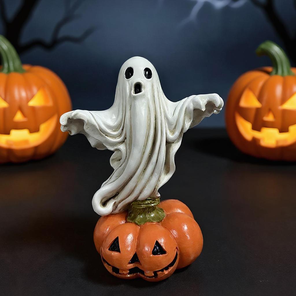 Cute Ghost Statue Resin Crafts Small Ornaments Halloween Creative Ghost Decorations Suitable For Home Garden Decoration Gift