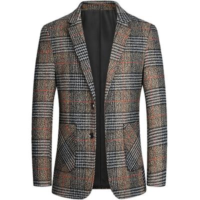 Classic Plaid Spring Autumn Blazer for Men Clothing Fashion Menss Suit Jacket Men Coat Costume Jackets Manteau Homme Jackets