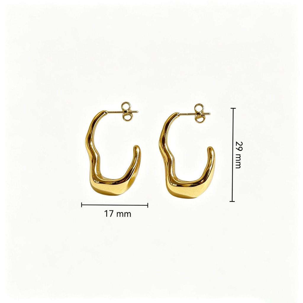 High-end Irregular Gold Stainless Steel Stud Earrings