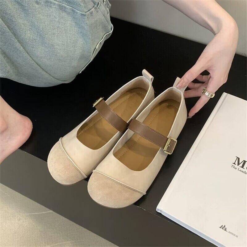 Fashion Spring/Autumn Fashion Buckle Single Women's Solid Color Model Square Toe Beautiful Casual and Comfortable Loafers Zapatos Mujer