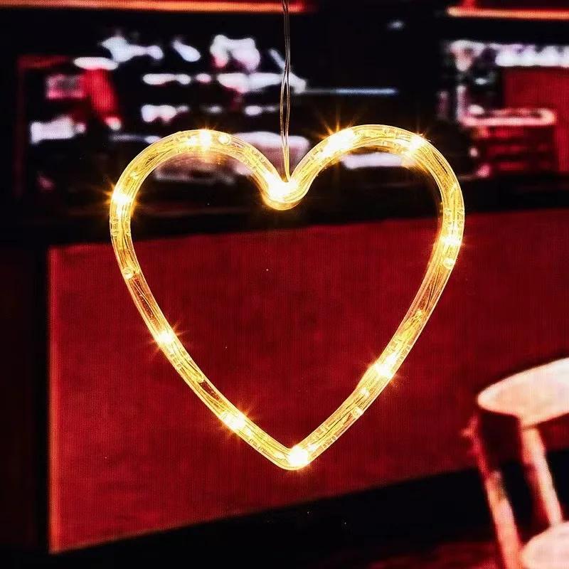 1-20PCS LED Christmas Suction Cup Lights Fawn Bell Pine Tree Star Father Christmas Window Wall Lights Holiday Decoration Lights