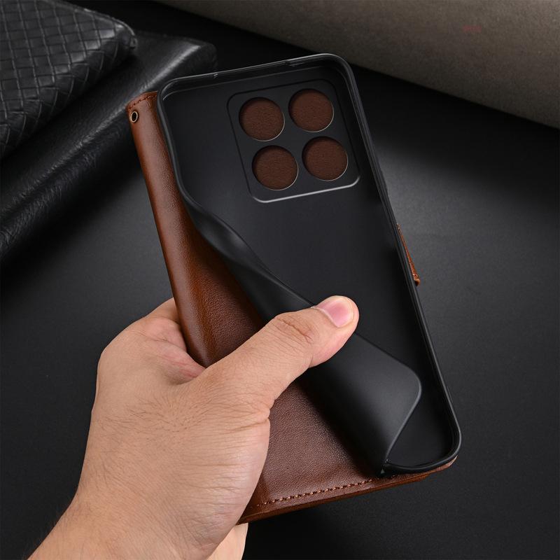 Applicable to Xiaomi 14TPro mobile phone case, sheepskin pattern xiaomi all-inclusive 14ultra anti-drop business 14t soft leather case