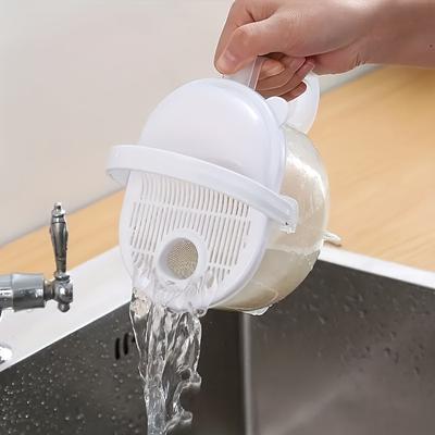 Taomi Creative Home Kitchen Kitchenware Lazy Man Washing Rice Sieve Convective Plastic Rice Washing Machine