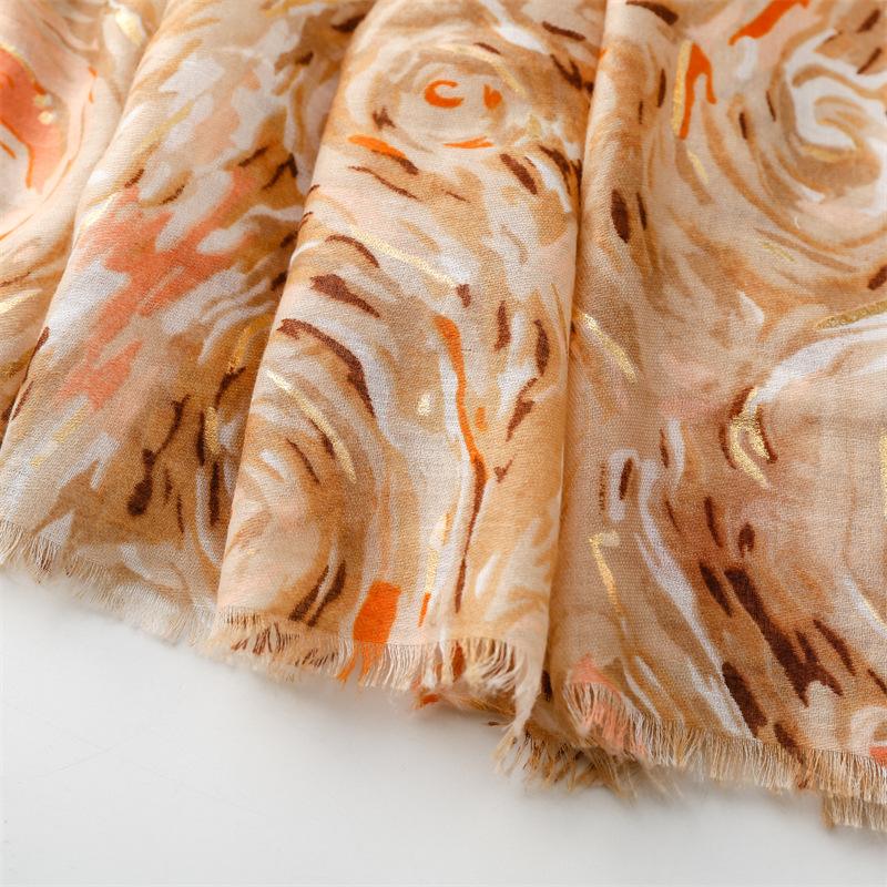 180*88cm Lightweight Scarves for Women Starry Sky Pattern Scarf Shawls Sunscreen Head Shawls Cotton Feeling  Scarves and Wraps for Summer Shawl