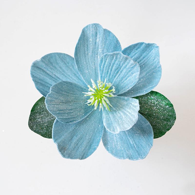 1PC Handmade Lotus Leaf Fabric Christmas Wreath Rattan Vine Christmas Garland with Faux Magnolia Blooms 25cm