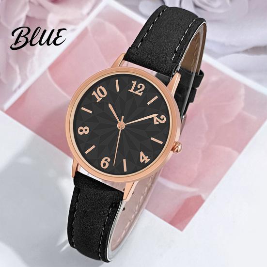 Alloy Case Watches Women Faux Leather Strap Watch Round Dial Quartz Casual Formal Wristwatch Ladies Wristwatch Gifts for Her