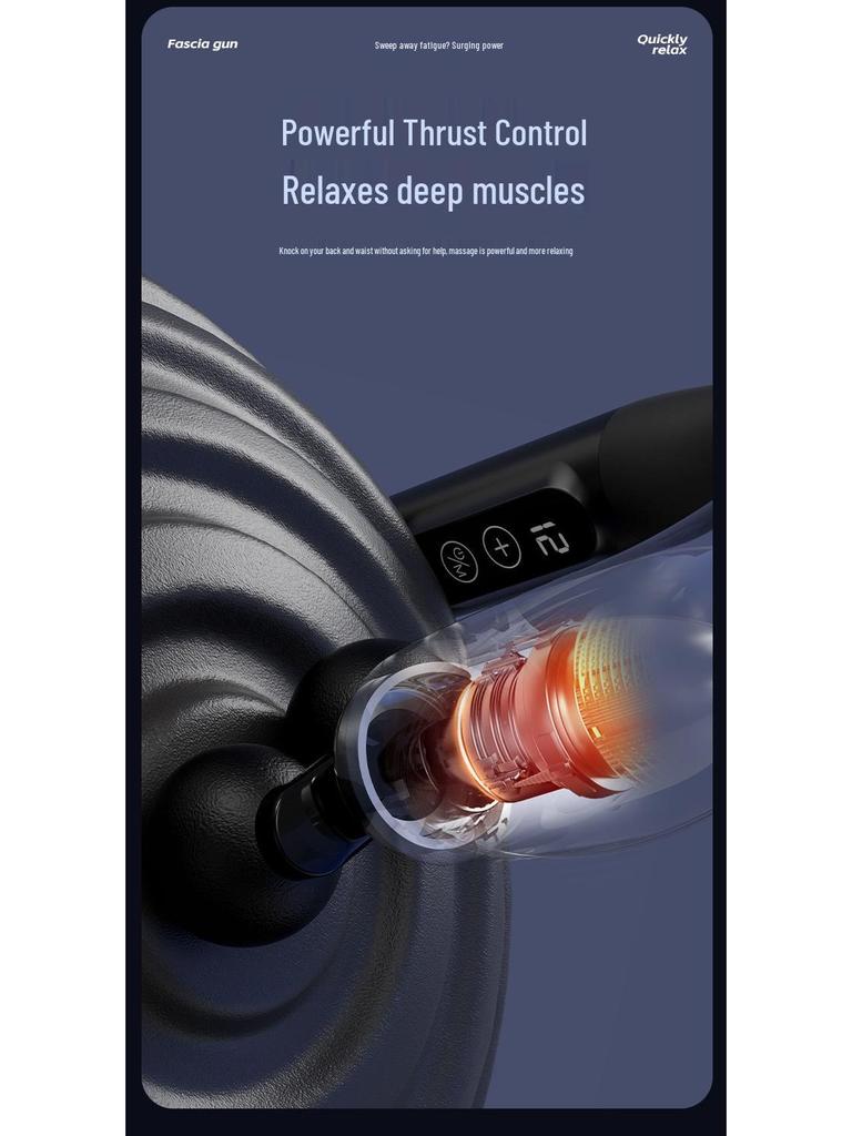 Dual-Head Long Handle Electric Fascia Gun: Professional Handheld Massager for Full Body Muscle Relaxation