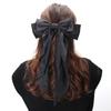 Grampo de Cabelo Elegante com Laço de Fita para Mulheres Moda Clipe Simples de Cetim Preto Presilha de Cabelo Faixa de Cabeça com Clipes Acessórios de Cabelo para Meninas