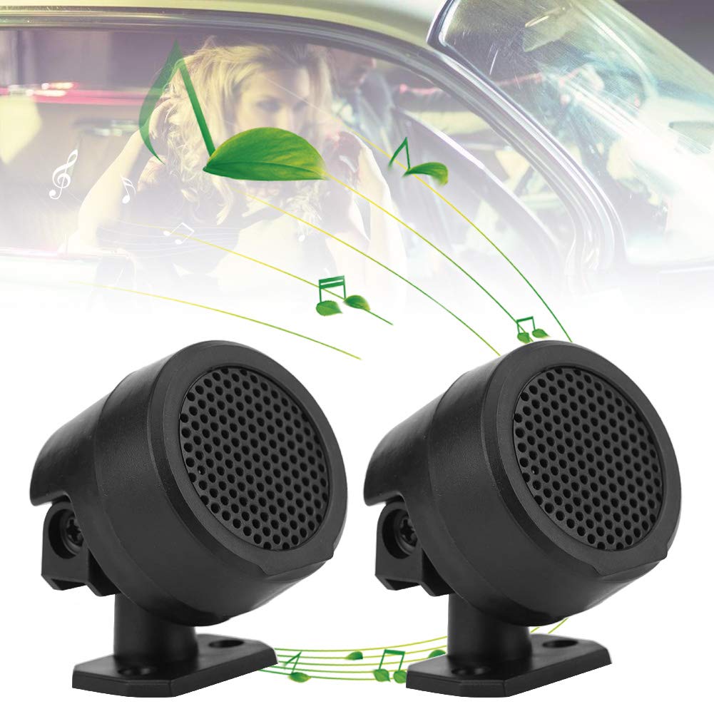 Qiilu Audio Speaker Car Super Power Tweeter 2 Pieces 4 Ohm Plastic Material 12VDC 500W with Screws High Temperature Resistant Lightweight Voice Coil