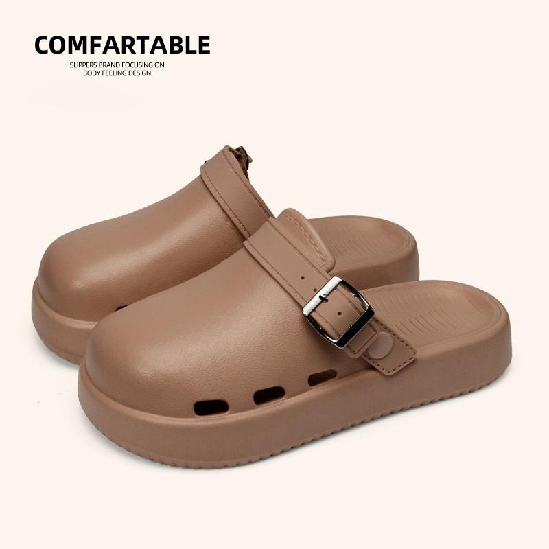 

Модные тапочки Fashion Smile для мужчин и женщин, летние модные тапочки из ЭВА, мягкие тапочки с закрытым носком, нескользящие тапочки, уличные дышащие пляжные тапочки 36-37